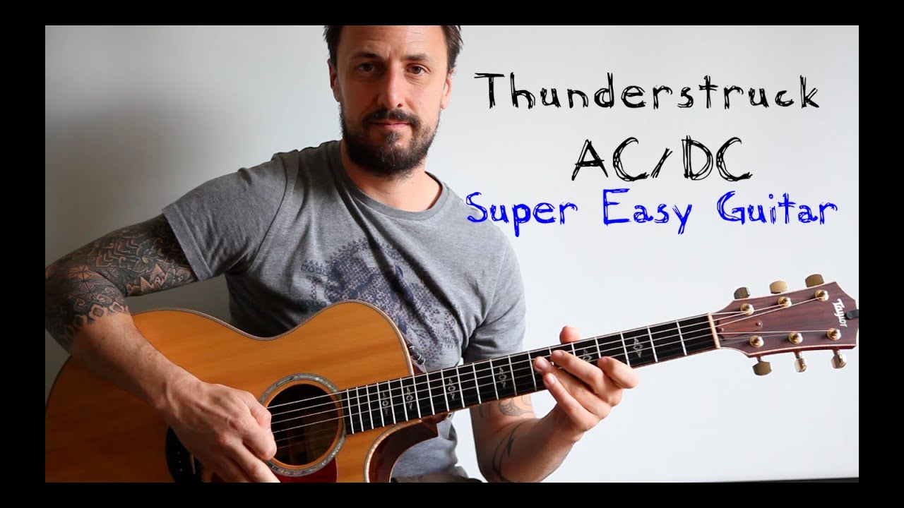 EASY GUITAR LESSON | Thunderstruck AC/DC