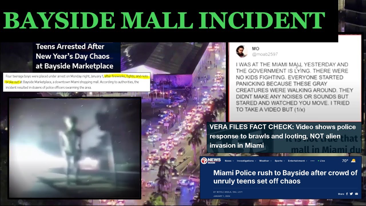 BAYSIDE MALL ALIEN INCIDENT MIAMI - PSYOP/MASS DELUSION