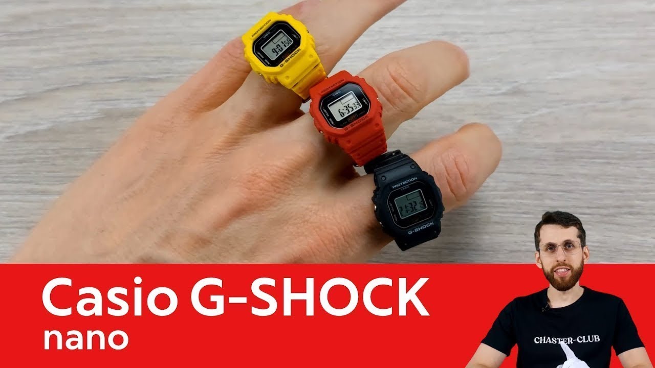 Cariño, Encogí El Reloj / Casio G-SHOCK Nano DWN-5600 / Anillos Rojos, Amarillos, Negros
