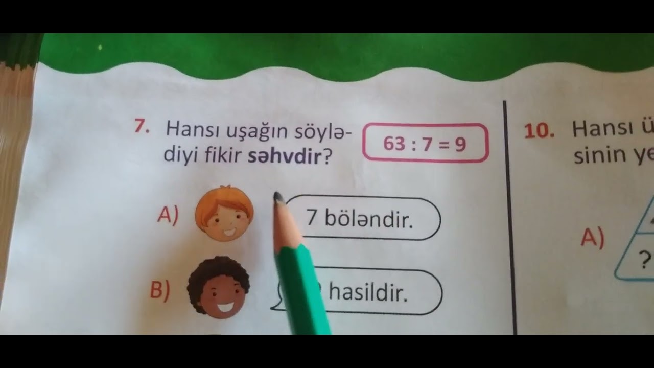 3-cü sinif test nömrə-28 səh.59-60 Riyaziyyat fənni.Çinar yayımları Yarpaq testi