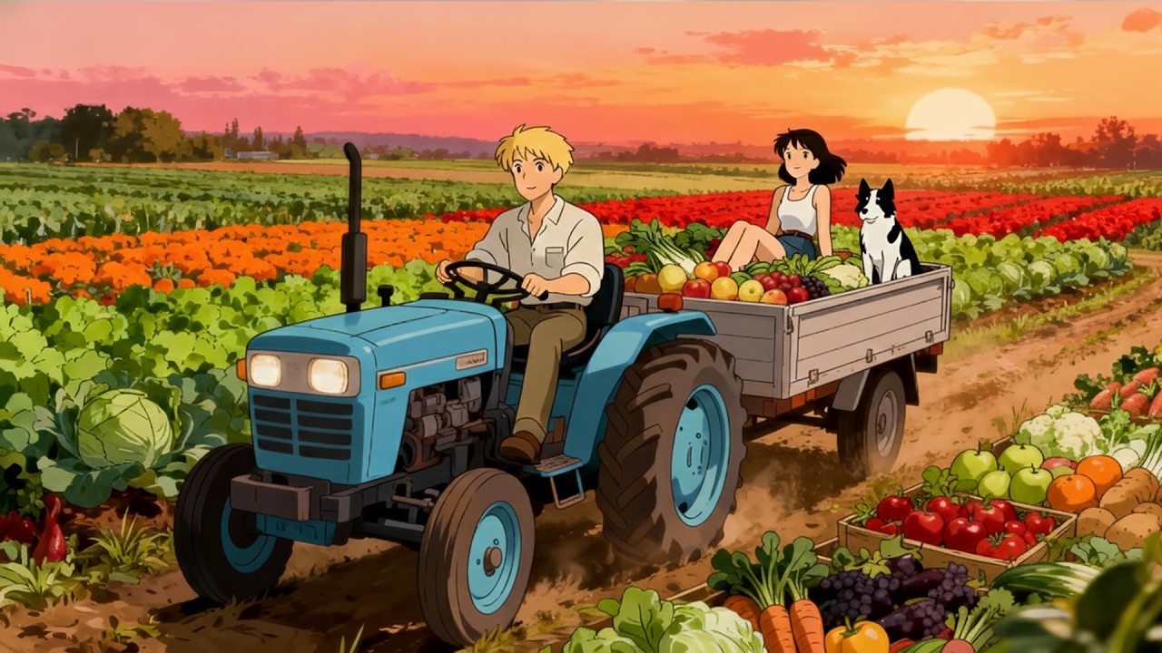 Peaceful Summer Days in The Countryside: Harvesting Crops | Farm Life 🌾 | Ghibli-Style Video