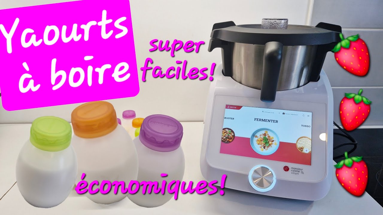 Yaourts à boire 🍓 délicieux au Monsieur cuisine smart!