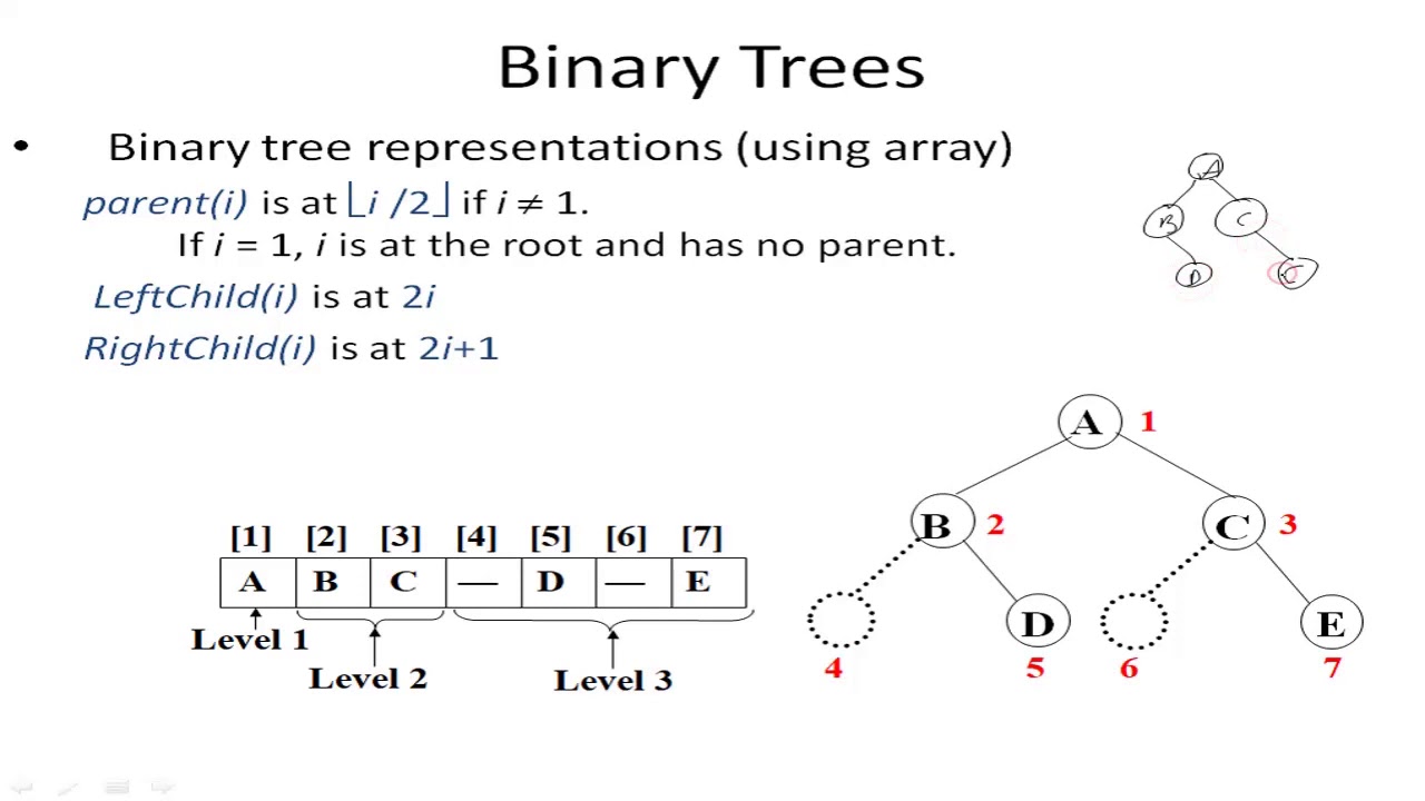Tree 4 (Binary tree storage representations )