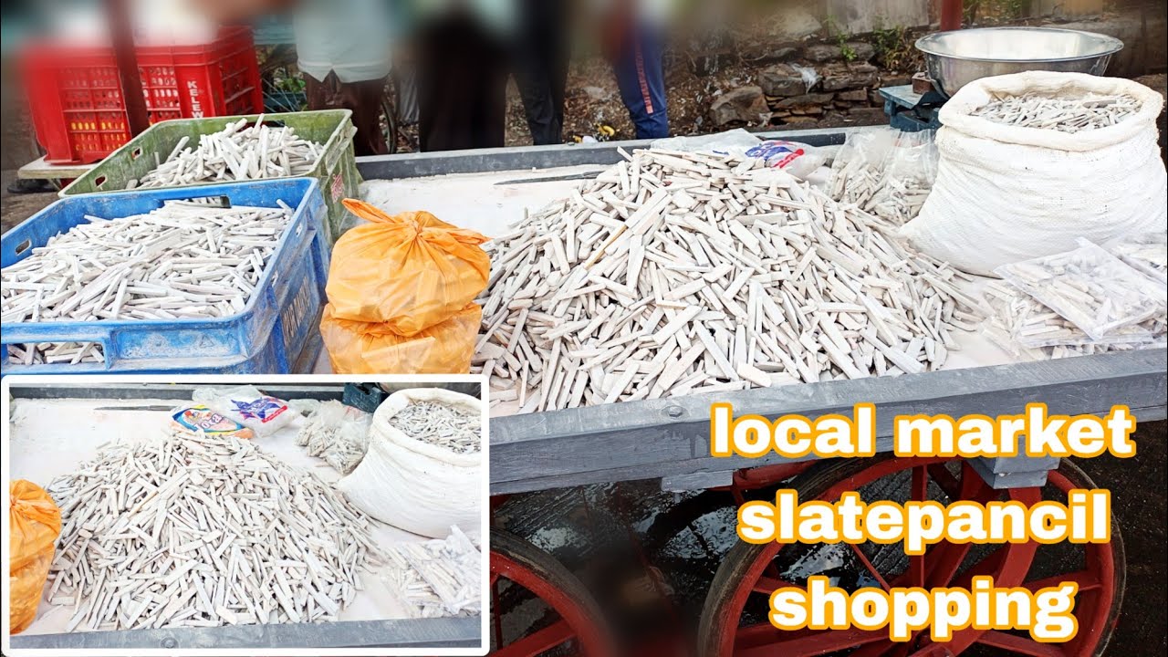 Local market se 20 ₹ kg खरीदी स्लेट पेंसिल// slatepancil shoping //3kg slate kharidi//lots of slate😍