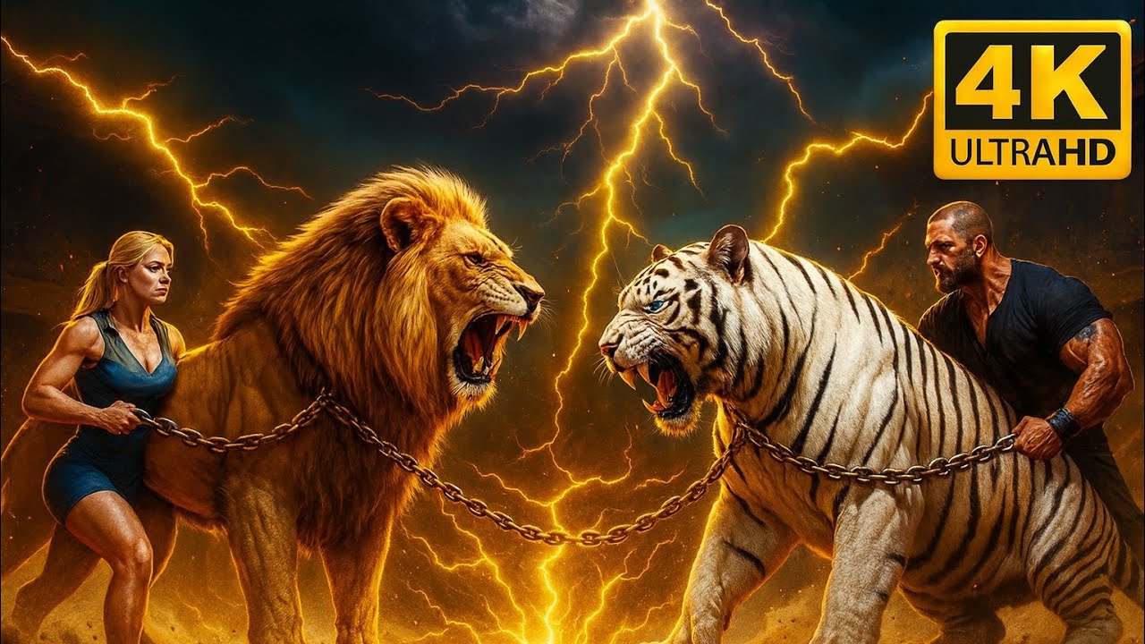🦁This Beast Battle Will Blow Your Mind – Lion vs White Tiger