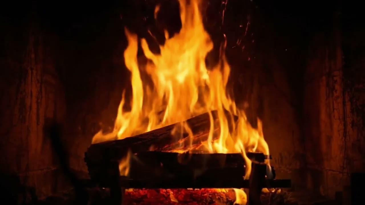2 Hour Fireplace 4K | Study & Focus | Relaxing Crackling Fire (No Talking and No Ads)