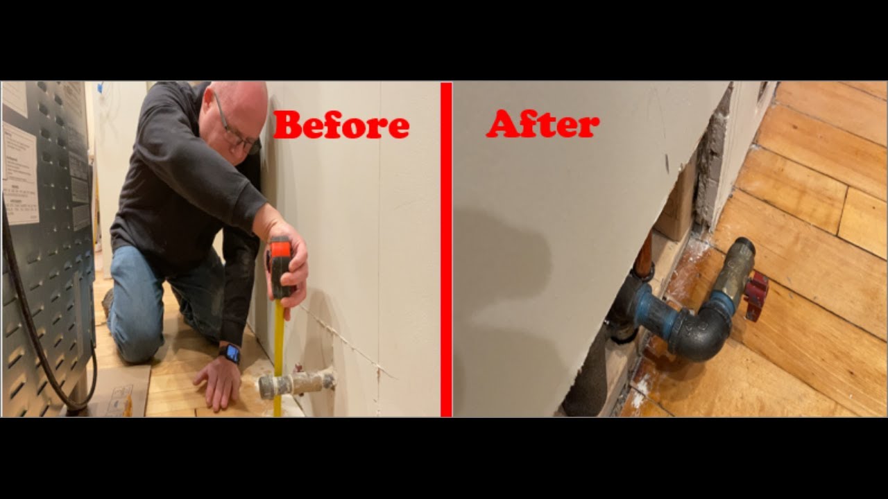 1884 House Renovation ep 10 new gas stove sticks out from the cabinets need to move the gas line