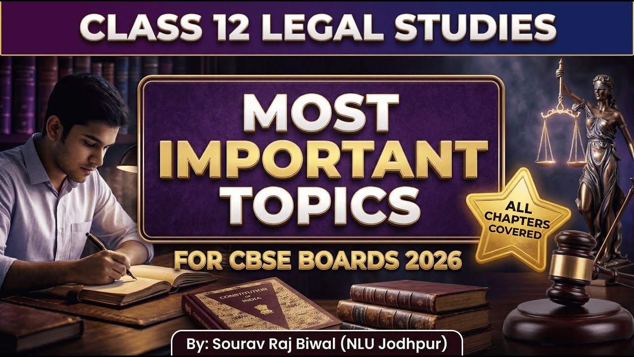 Most Important Topics | Class 12 Legal Studies | LIVE Full Book Revision | CBSE 2026