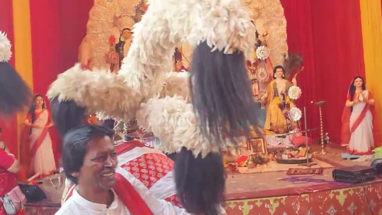 Basanti Pujo Dhak at New Delhi Kali Bari 2025.