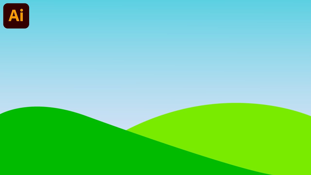 How to Draw Rolling Hills - Adobe Illustrator Tutorial