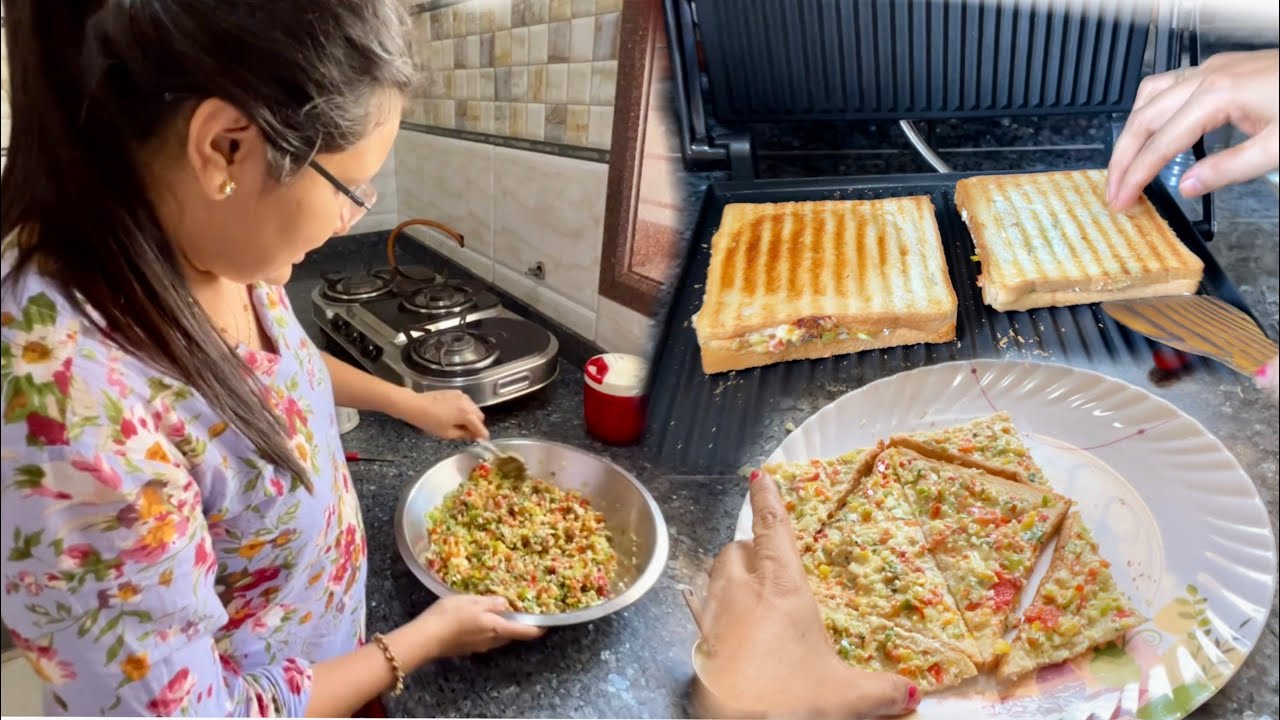 aaj to open grill sandwich khake maja hi aa gaya