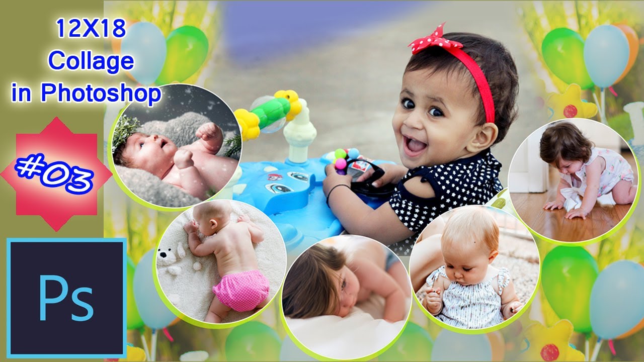How to Design a 12x18 Collage in Photoshop Hindi | Collage Designing in Photoshop | Collage #03