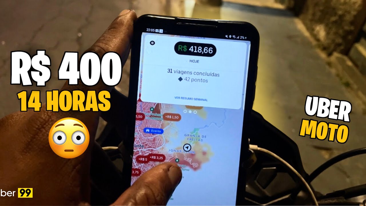 400 REAIS EM 14 HORAS DE UBER MOTO! 😱🤯