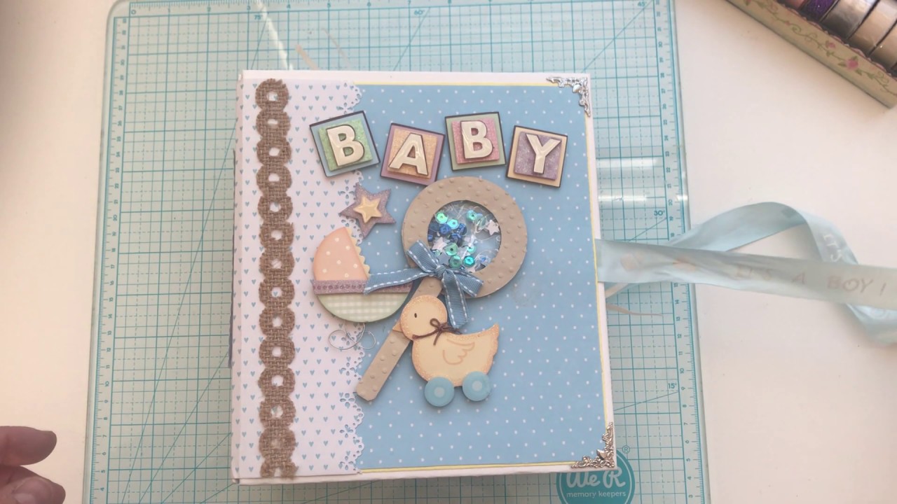 STAMPERIA BABY BOY MINI ALBUM!!! with a pop up page.