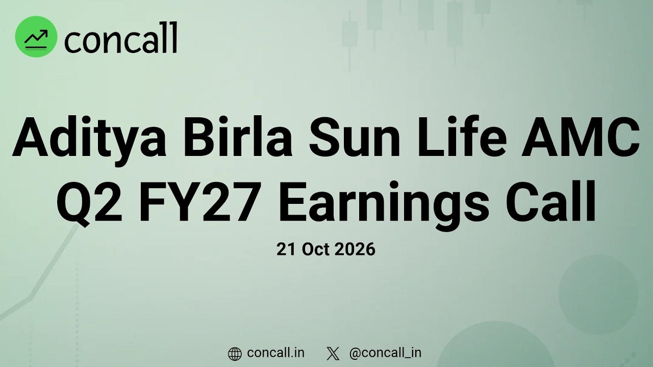 Aditya Birla Sun Life AMC Q2 FY27 Earnings Conference Call | Concall.in
