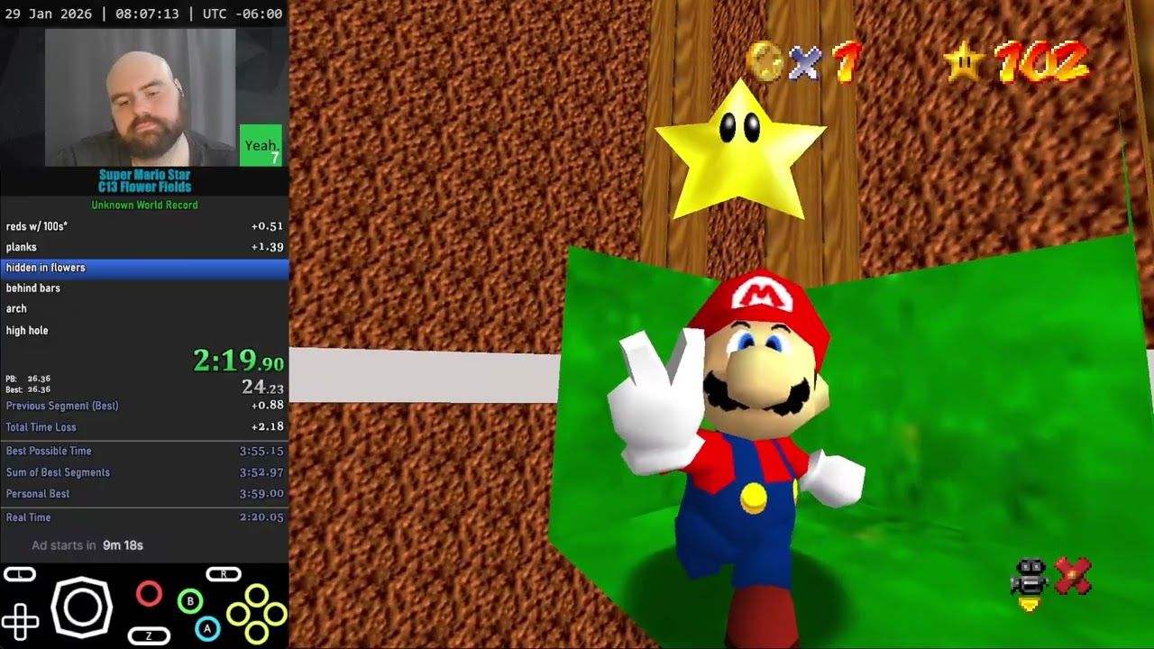C13 Flower Fields in 3:58 - Super Mario Star