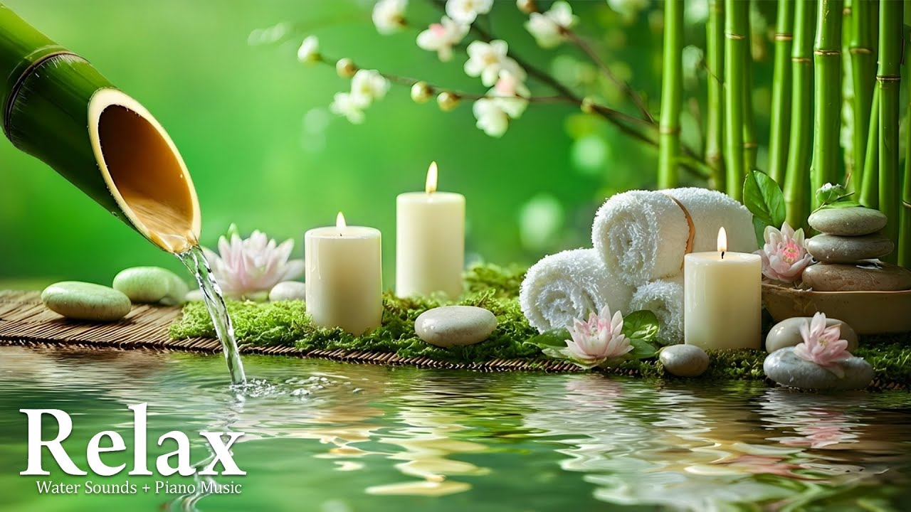 Relaxing Piano with Gentle Bamboo Water 🌿 Deep Calm, Stress Relief & Sleep Better
