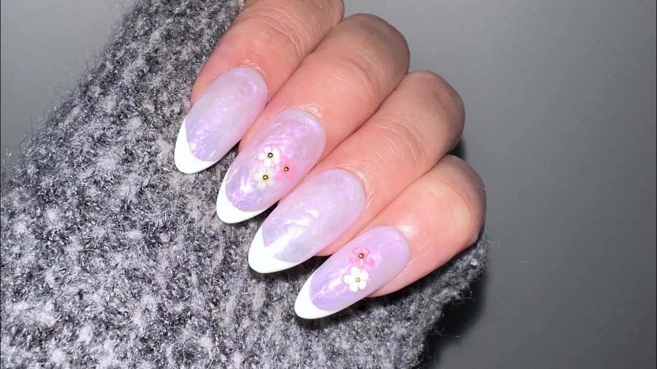 Pink French nails