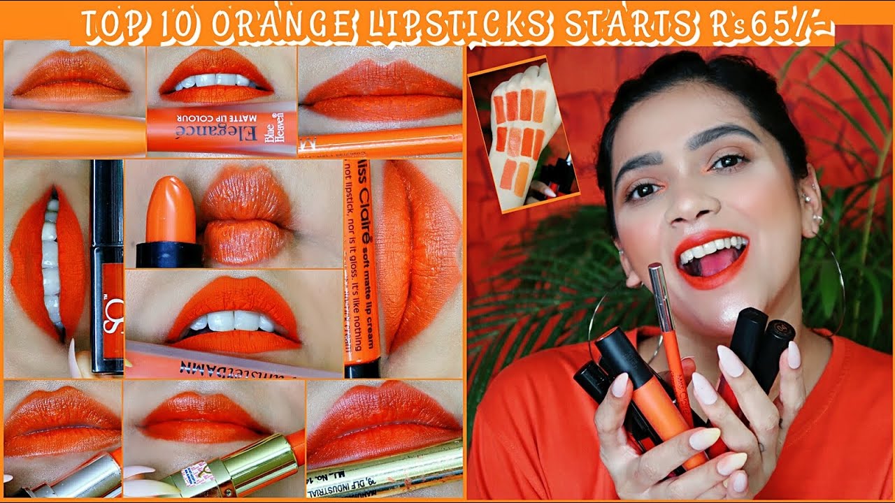 TOP 10 ORANGE LIPSTICKS STARTS FROM Rs65 TO UNDER Rs650 |MUST TRY ORANGE SHADES |DAY26|Pavithra iyer