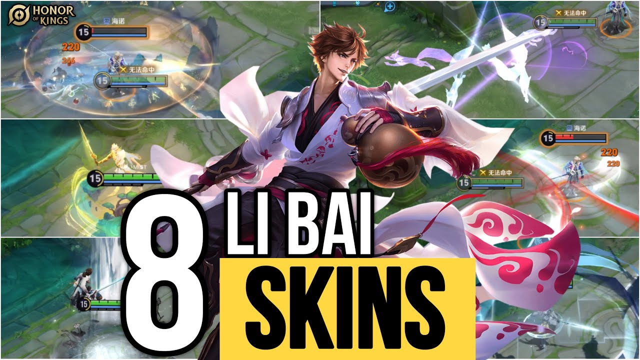 HOK: LI BAI ALL AVAILABLE SKINS | HONOR OF KINGS