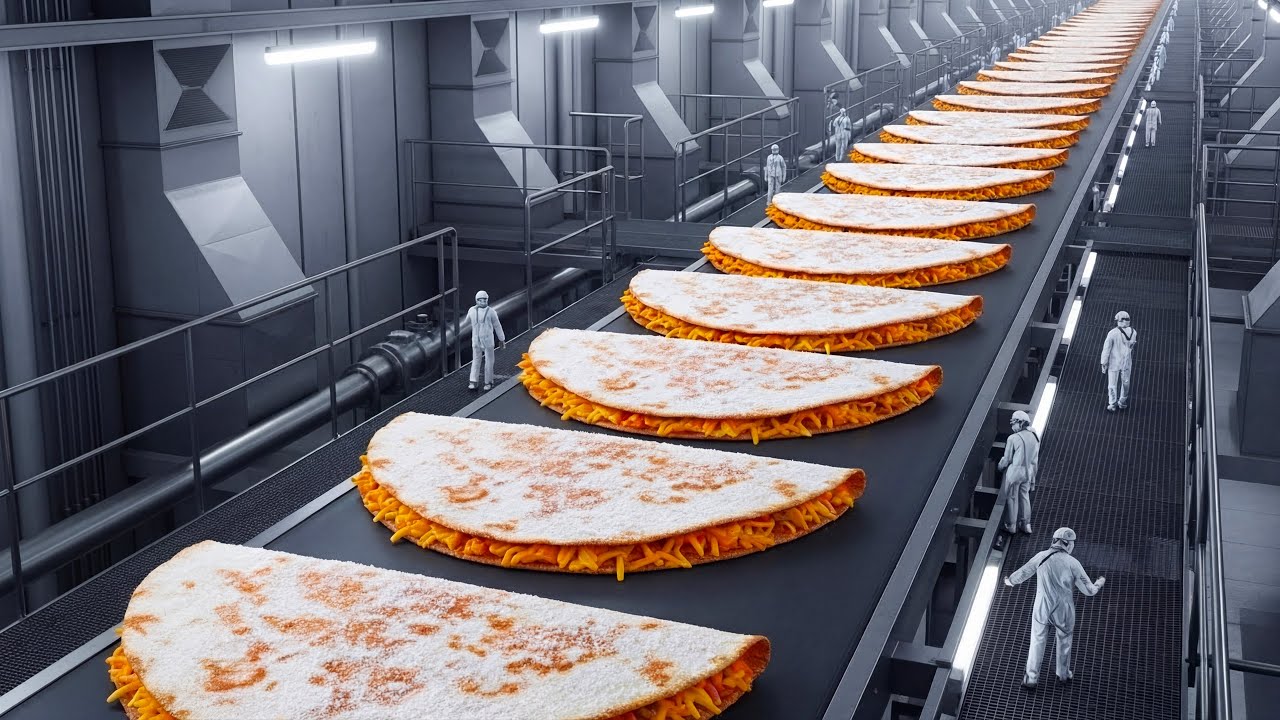Inside the Billion Dollar Quesadilla Factory - From Tortilla to Freezer (Full Process)