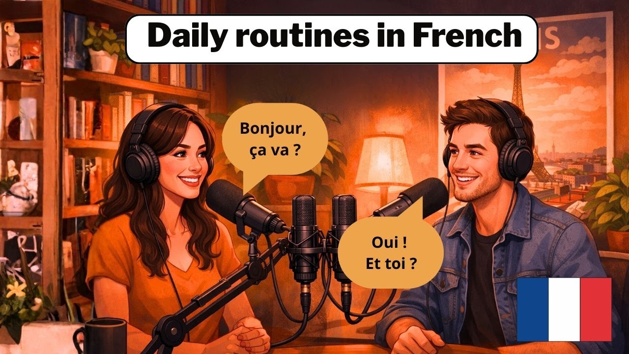 French Daily Routine A1 ✅ 30 Words | Slow Dialogues for Beginners