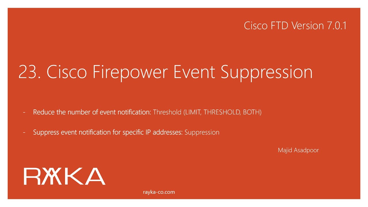 23. Подавление событий Cisco Firepower