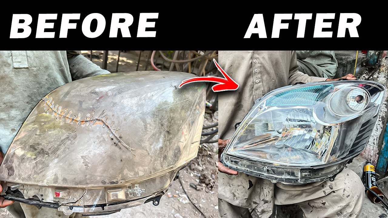 Headlight Restoration in 2$ || How to Rebuild Broken Headlight with Just Skills