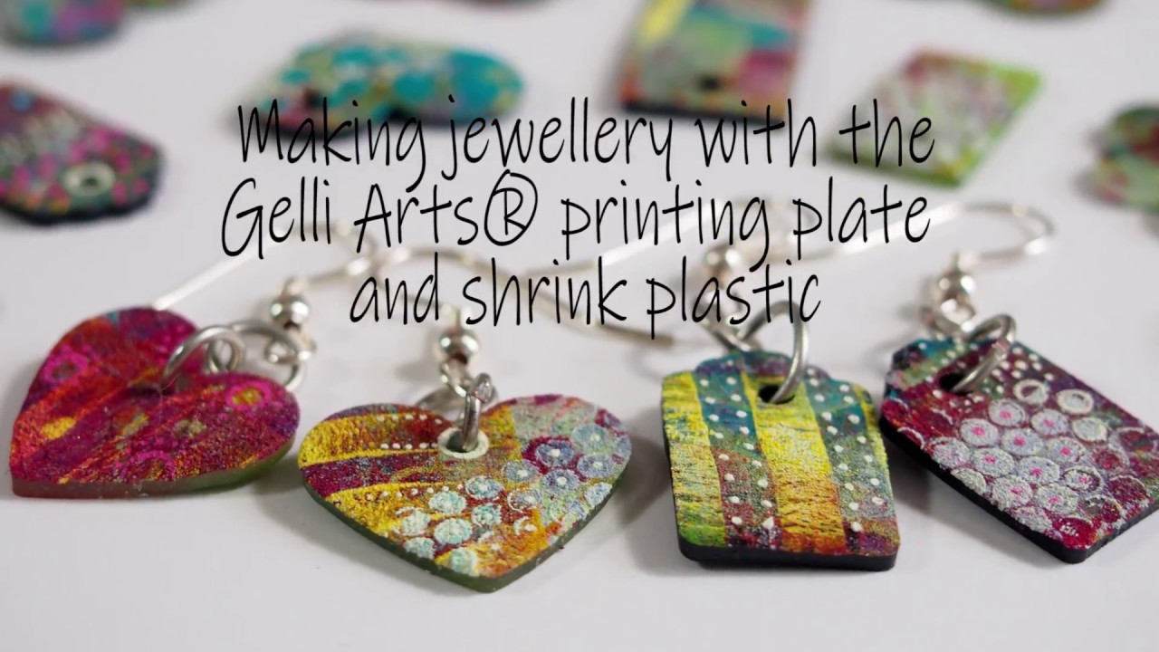 Making shrink plastic jewellery with the Gelli Arts® geli printing plate