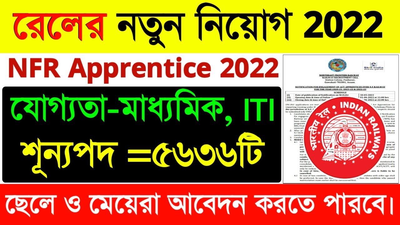NFR Railway Recruitment 2022|NFR Railway Apprentice 2022|#rrc
