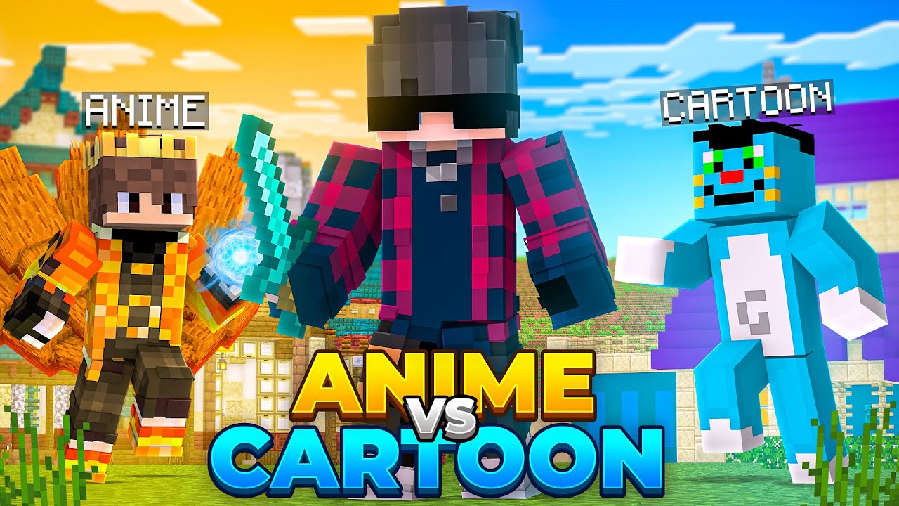 I Found a Secret 'ANIME VS CARTOON' Minecraft Server!
