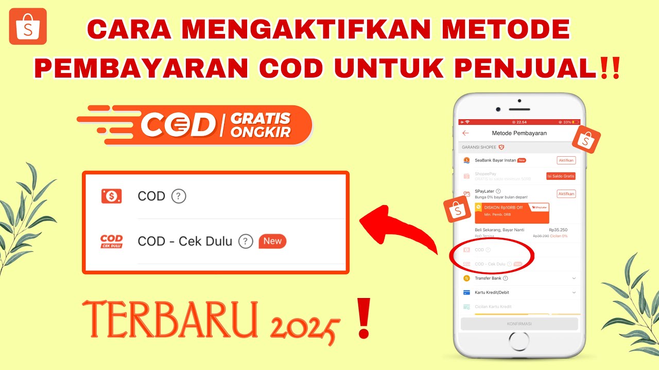 Cara mengaktifkan COD di Shopee untuk Penjual! 2025