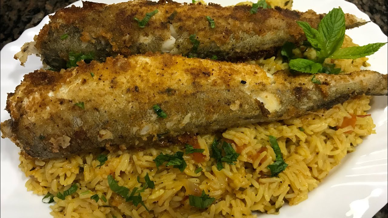 كبسة الأرز بالسمك المرلون الطازج على طريقة المطاعم العربية طبق سهل و لذيذ جدا(riz au poisson merlan)