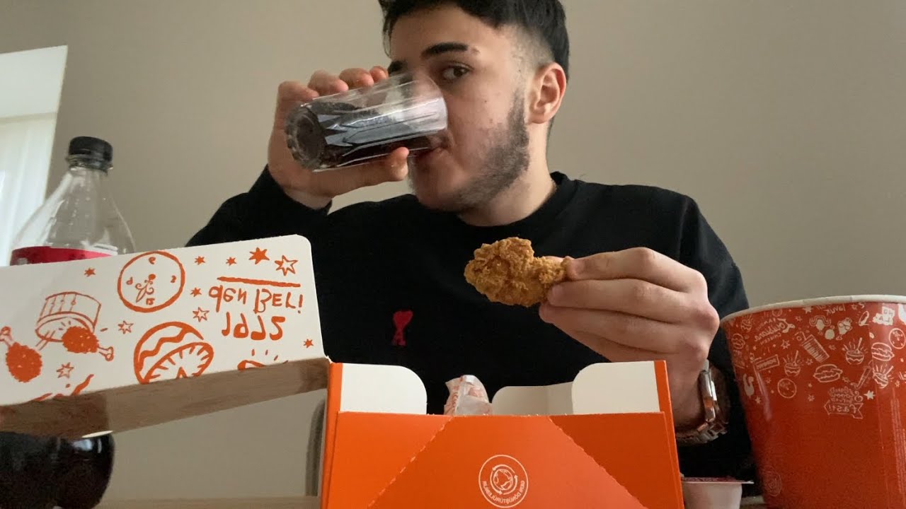 ASMR Popeyes Menü 🍗🍔 | Hamburger Ve Popeyes Çıtır kanatı 