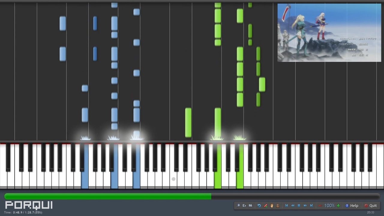 Madan no Ou to Vanadis Opening - Ginsen no Kaze (Synthesia)
