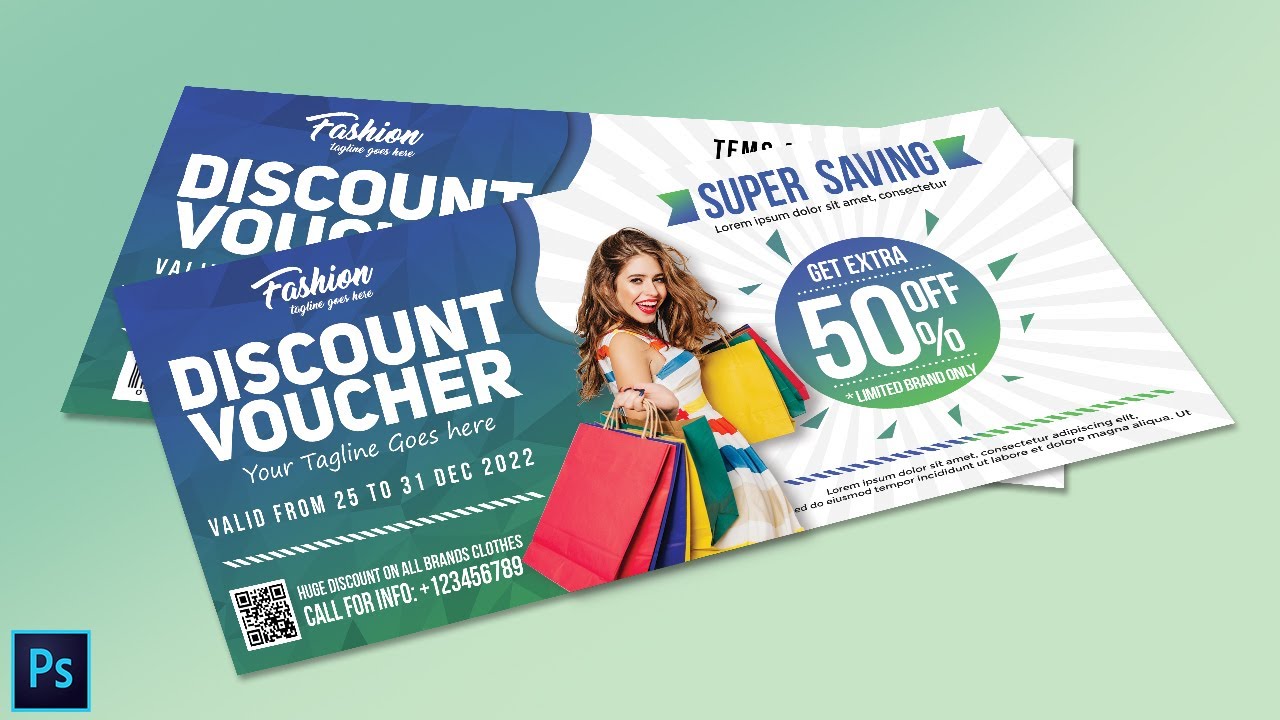 How to Design a Eye Catching Discount Voucher in Photoshop CC || Photoshop Tutorial