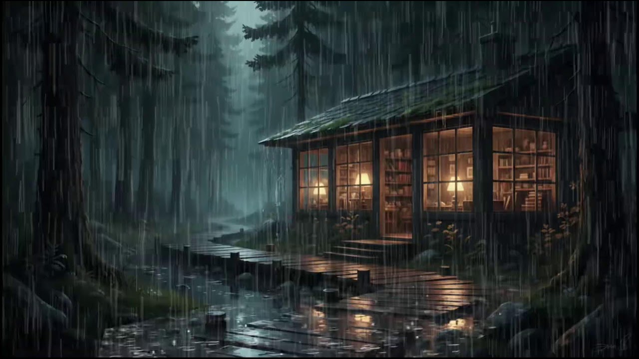 Cozy Forest Cabin in Rain 🌧 | Calm Rain Ambience for Deep Sleep, Relaxation, and Rain Therapy