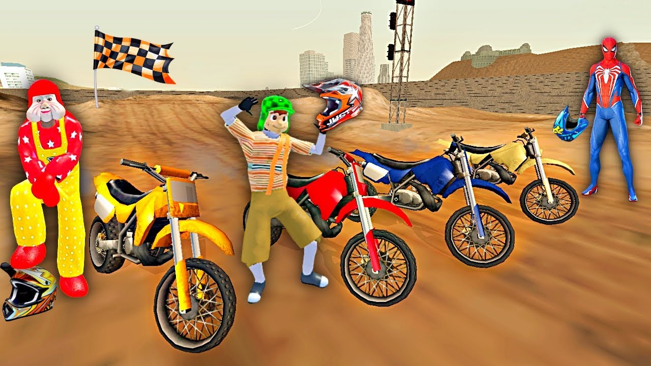 FOF&Atilde;O CHAVES HOMEM ARANHA DESAFIO MOTOCROSS Personagem da carreta furac&atilde;o jogo da carreta da alegria