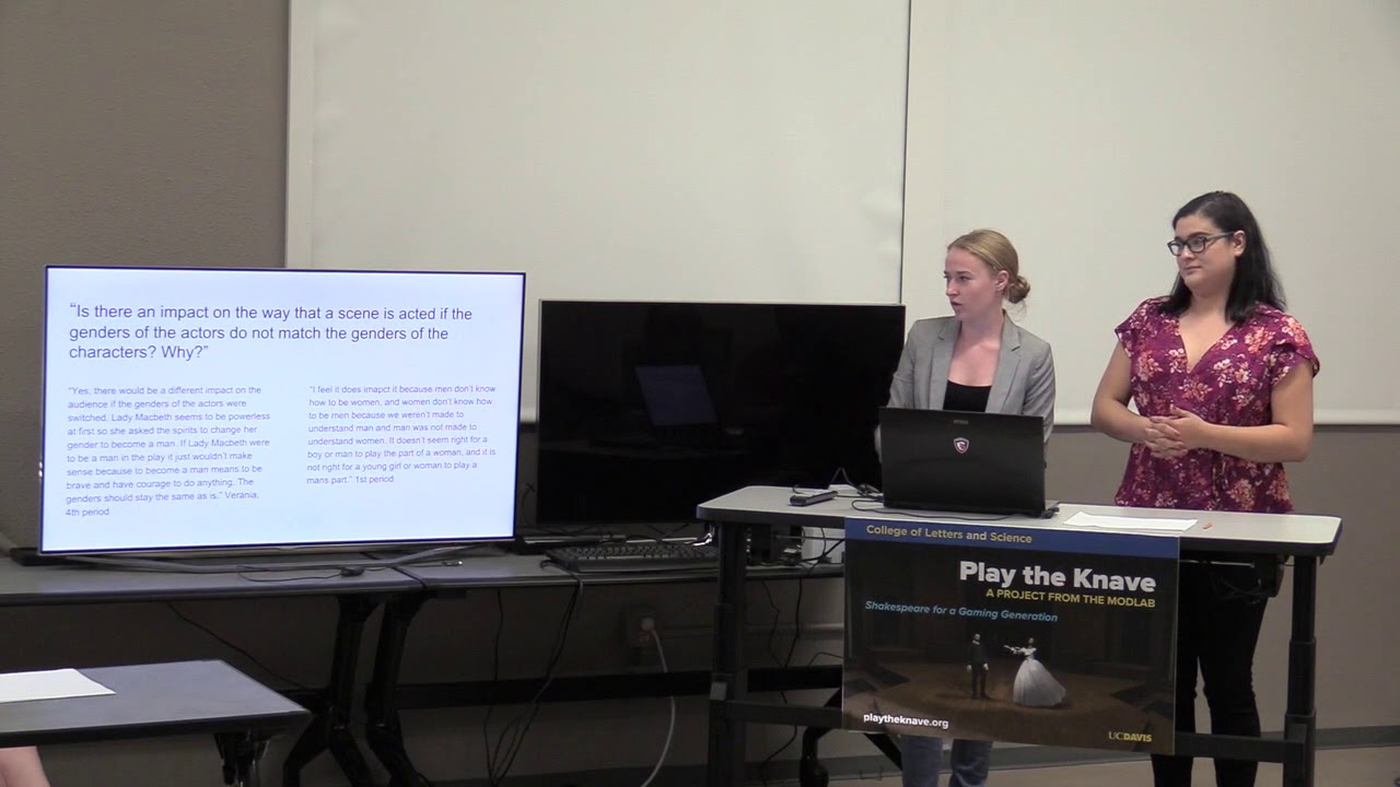 Teaching with Play the Knave at Pierce High School: research presentation