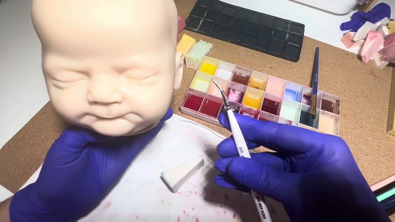 Jak dělám “undertones” na reborn miminku - návod na umístění na hlavě - sada Bellamy