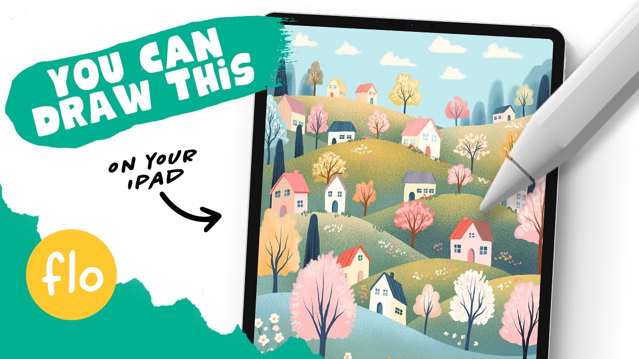 🎨 How to Draw Colorful Houses on Hills in Procreate | Easy Step-by-Step Tutorial
