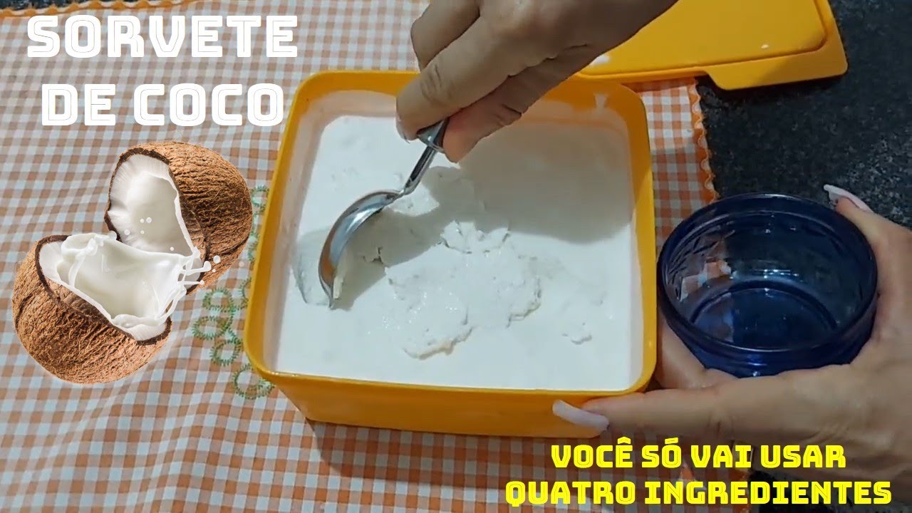 Sorvete de coco   só 4 ingredientes