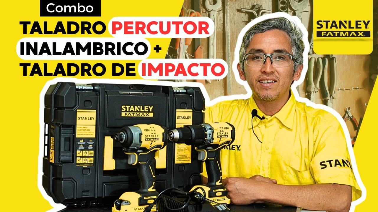 Combo: taladro percutor inalámbrico y taladro de impacto 20V  BRUSHLESS - SBDI465D2T-B2.
