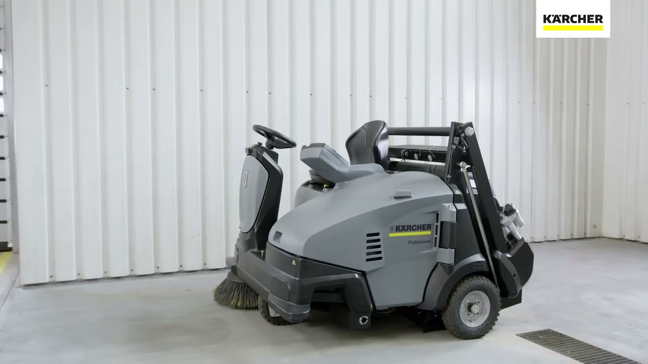 Hoe gebruik je de Kärcher KM 125/130 R Bp veegmachine met benzinemotor?