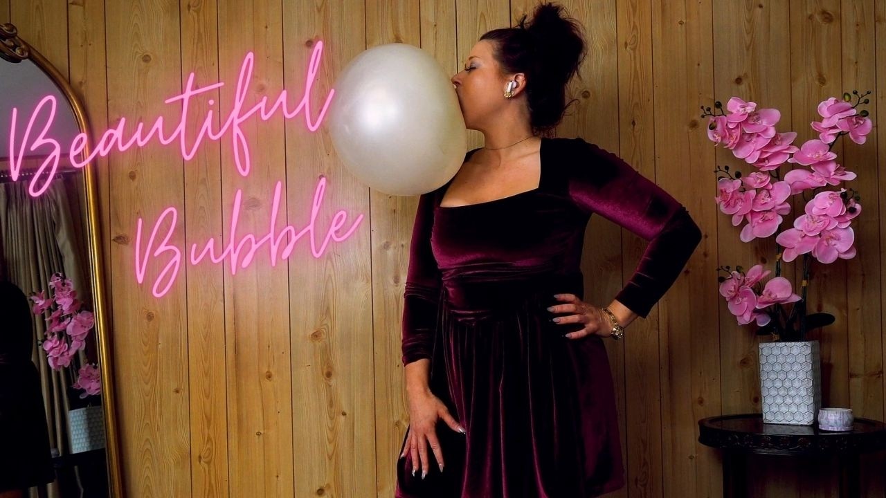 Blowing Bubbles In My Favorite Burgundy Velvet Dress