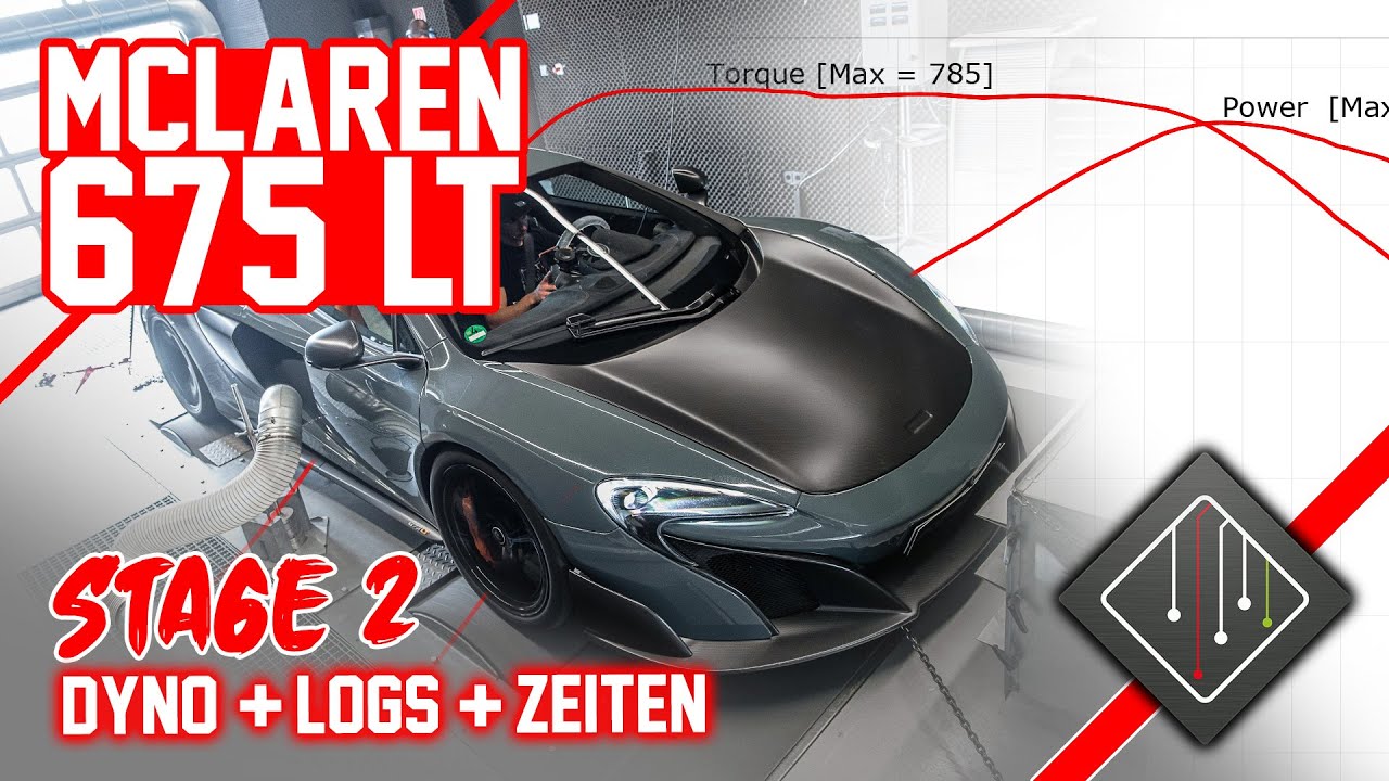 McLaren 675 LT Stage 2  | Chiptuning - Dyno - Logs - 100-200 km/h | mcchip-dkr