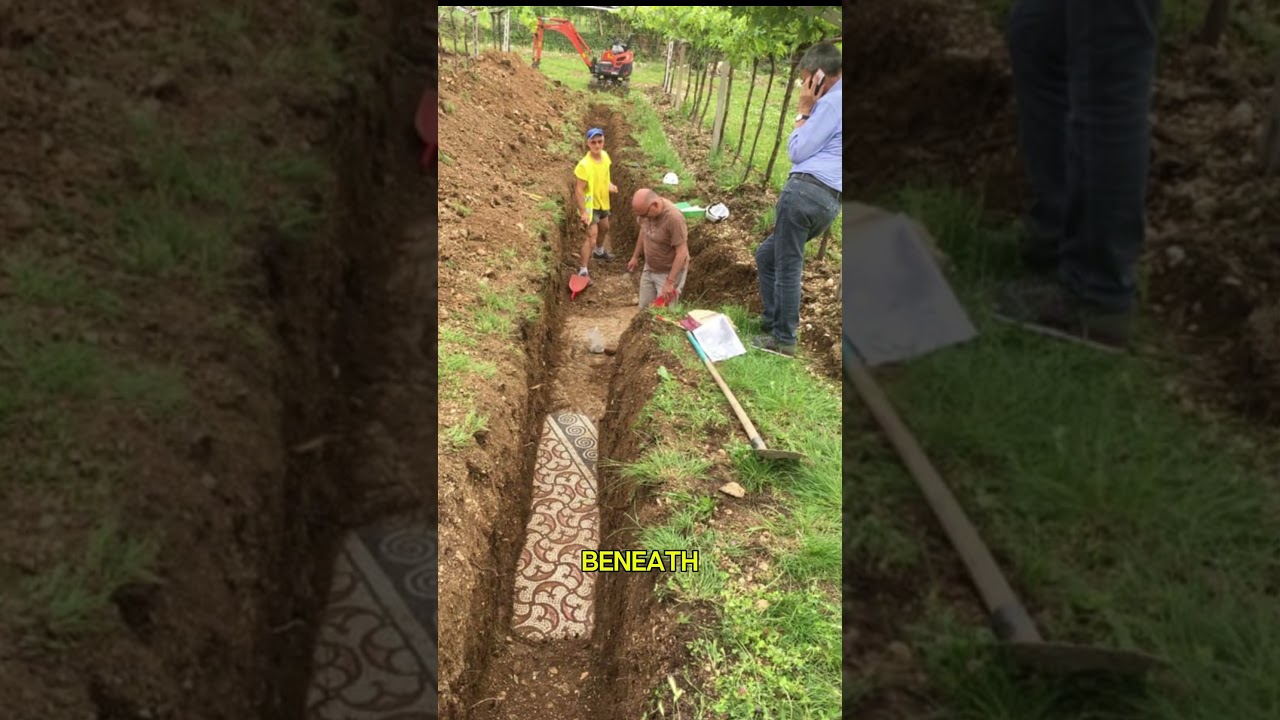 Ancient Roman Mosaic Floor Unearthed Beneath Italian Vineyard  