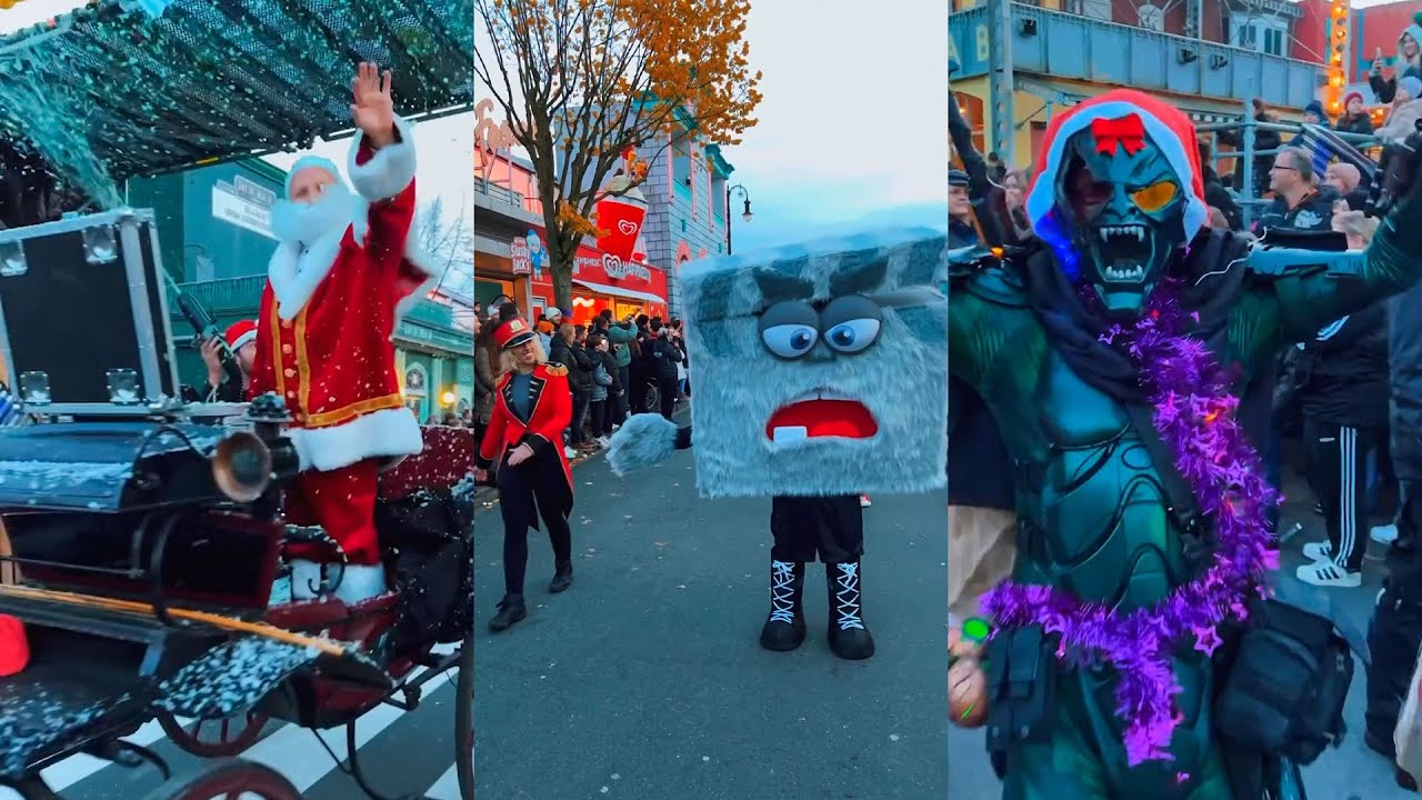 Halloween-monsters Movie Park Germany doen kerstparade (12 november 2023)