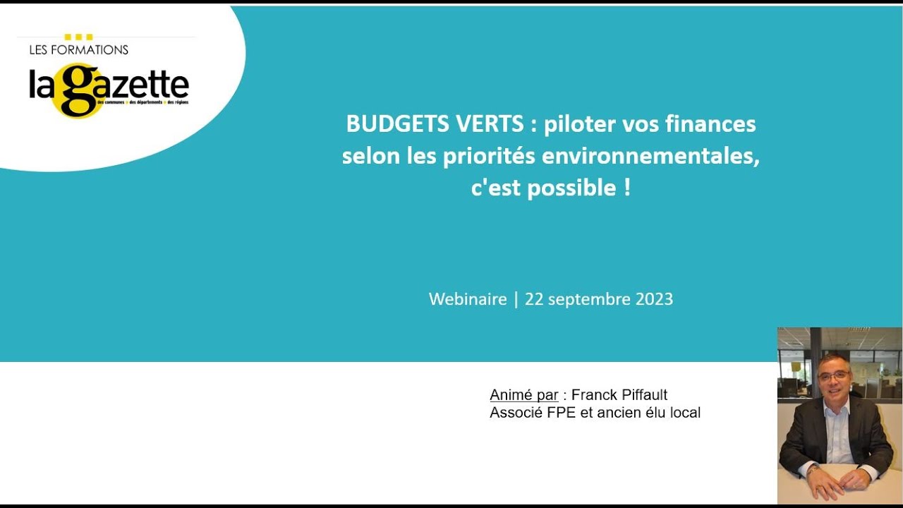 Webinaire BUDGETS VERTS : piloter vos finances selon les priorités environnementales