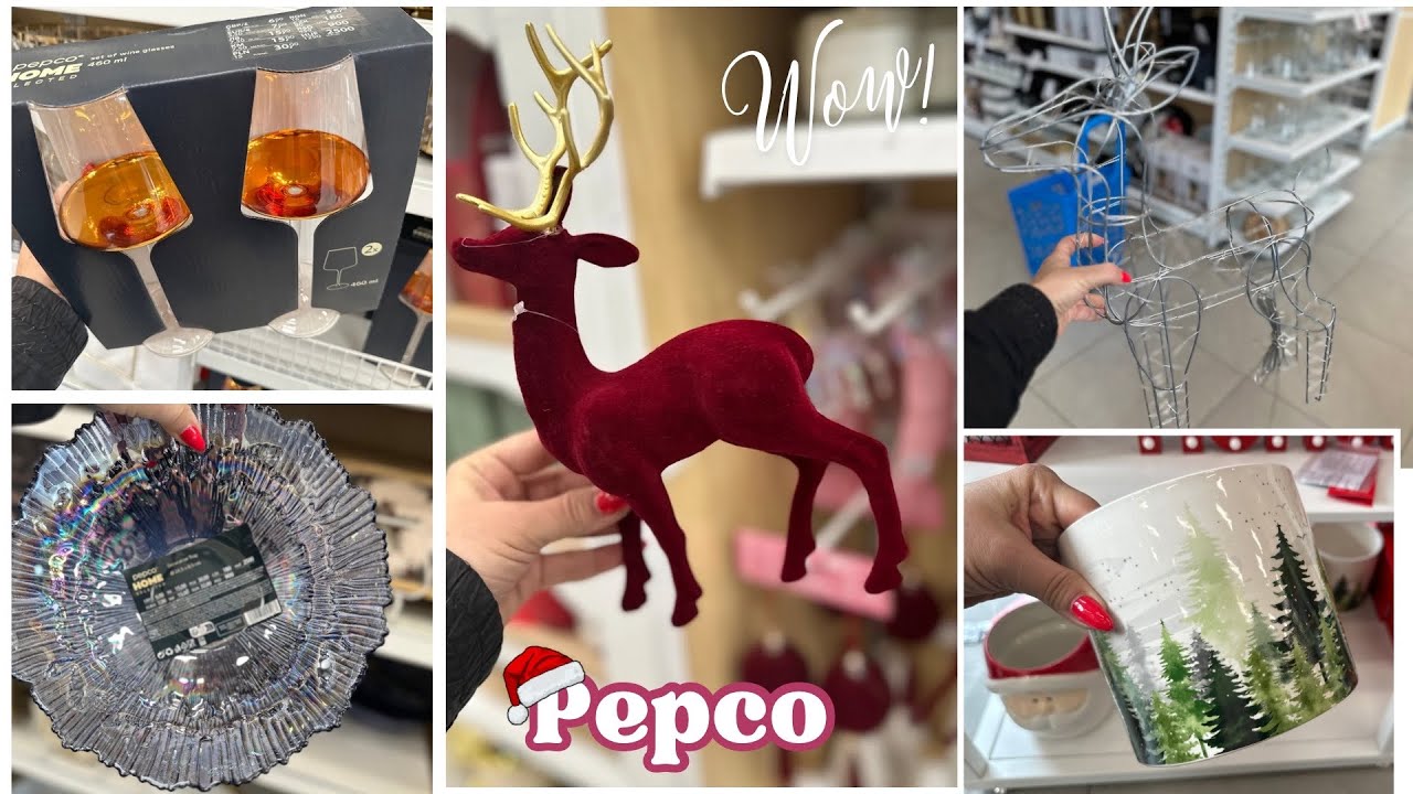 PEPCO ❄️ BORDOWY RENIFER ❄️ PIĘKNA LODOWA MISA ❄️ CUDNE ZŁOTE KIELISZKI ❤️ RENIFER do OGRODU HIT ❄️
